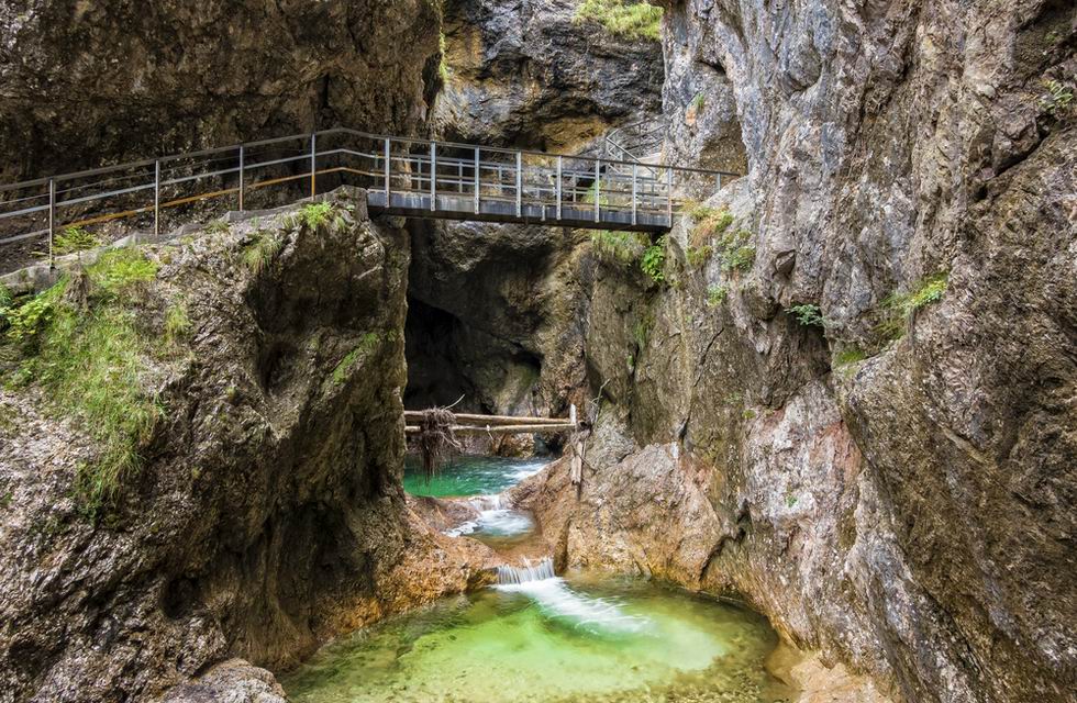 Almbachklamm szurdok Bajorország